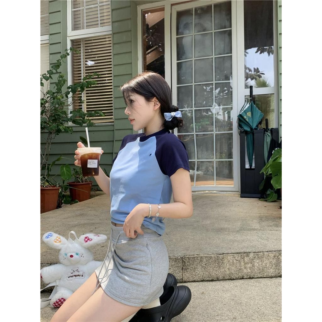 Áo Thun Dáng Ôm Màu Sắc Tương Phản Thời Trang 63184