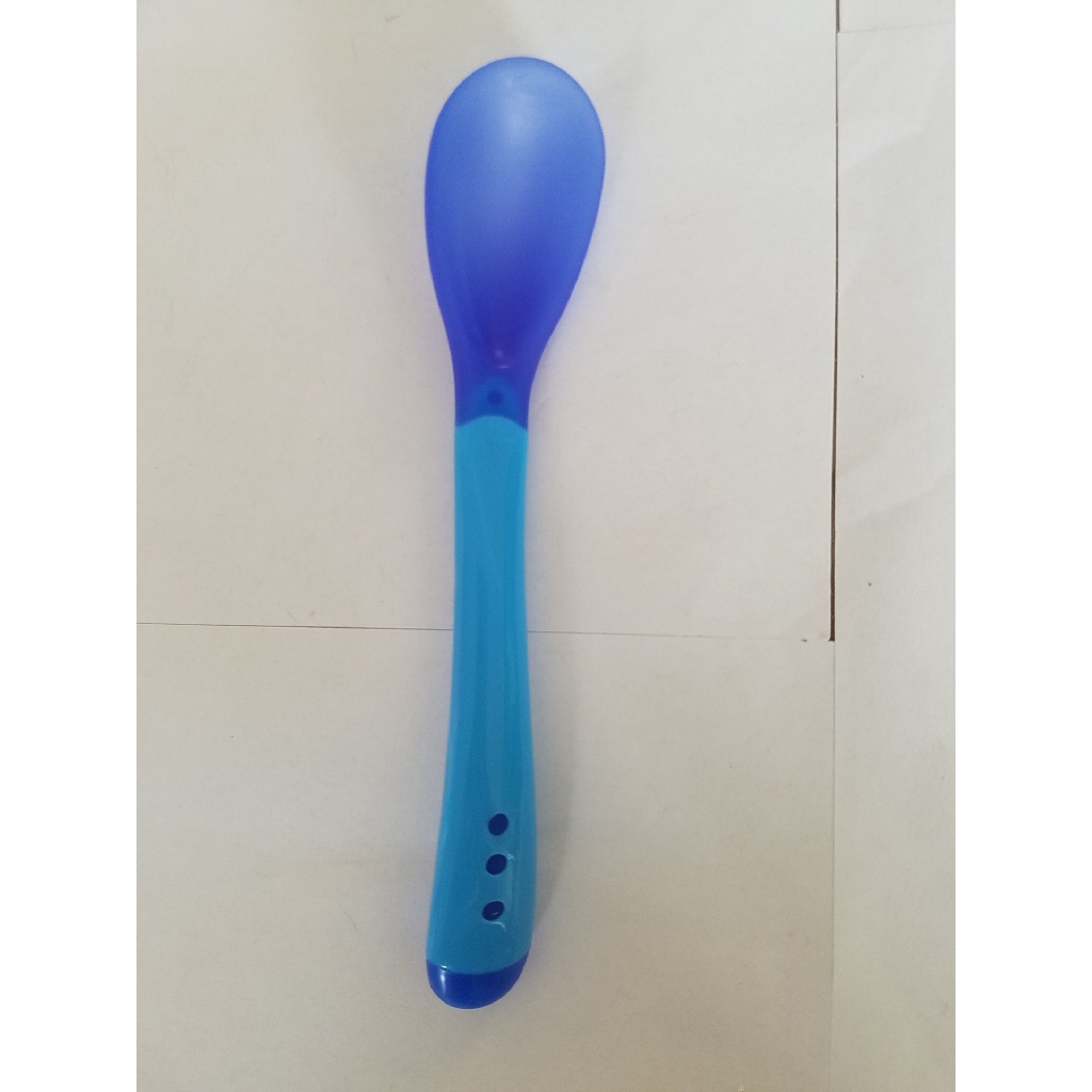 1 Muỗng Ăn Đầu Silicon Cảm Biến Nhiệt Độ Cho Bé