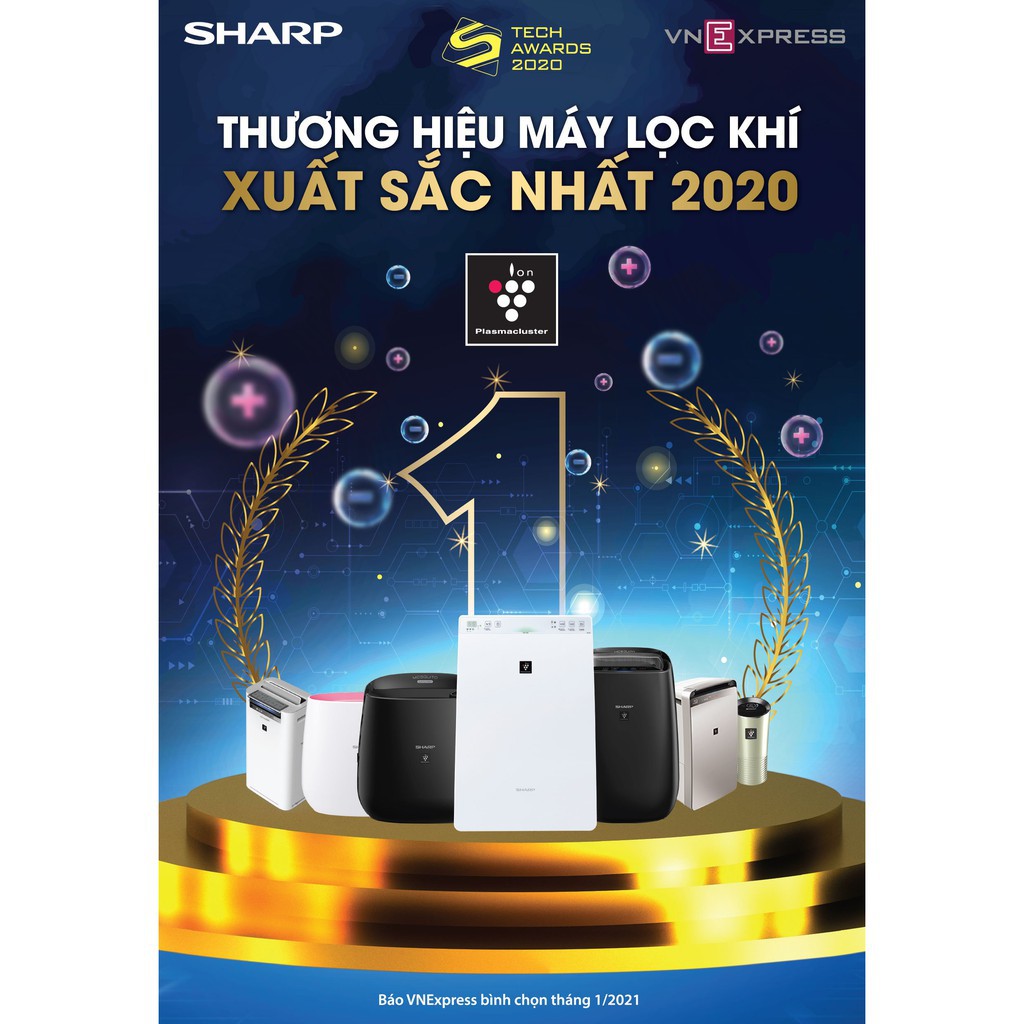 Máy Lọc Không Khí Sharp FP-J30E  Diệt Vi Khuẩn,Loại Bỏ Lông Vật Nuôi- Hàng Thái Lan, Bảo Hành 12 Tháng