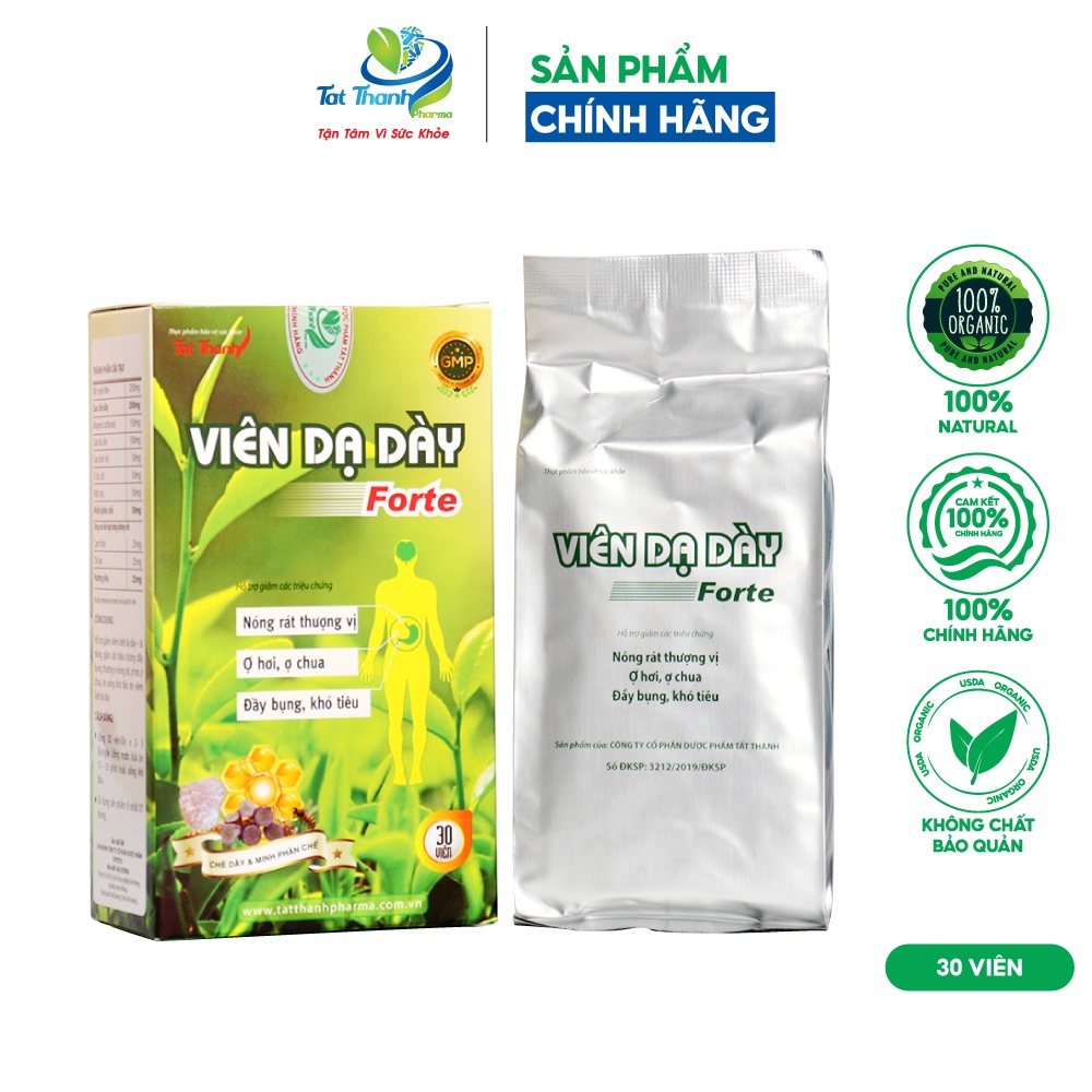 Viên dạ dày Forte Tất Thành Pharma hỗ trợ giảm đầy bụng khó tiêu 30 viên