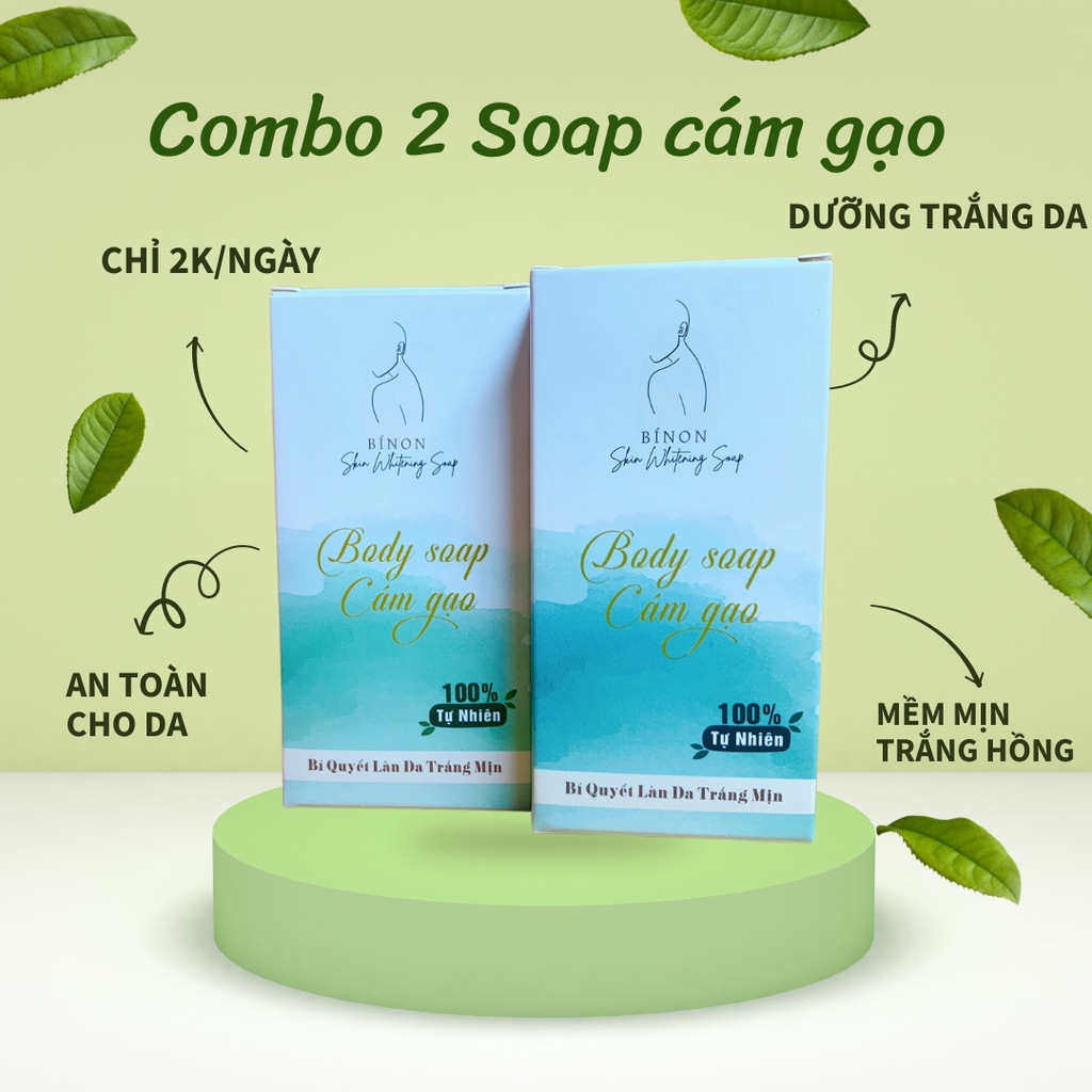 Combo 2 Soap cám gạo + TẶNG KÈM TÚI ĐỰNG SOAP