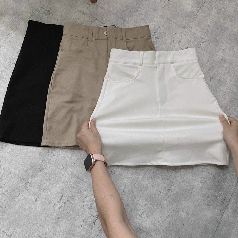 Chân váy ngắn chữ a kaki công sở quần lót trong HÀNG CAO CẤP DC222