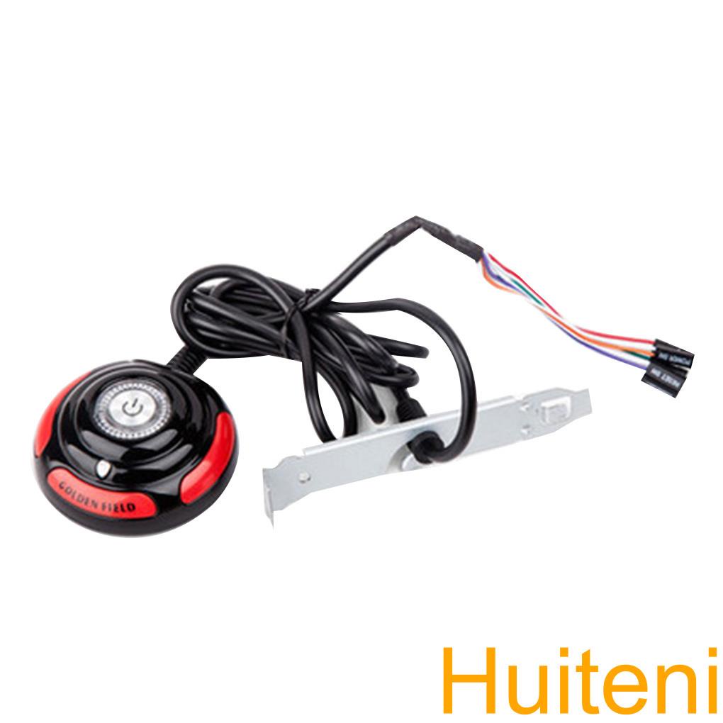 Desktop PC Computer Case Power Supply on/off Reset Round Big Button Switch with 1 6m Cable【Huiteni】