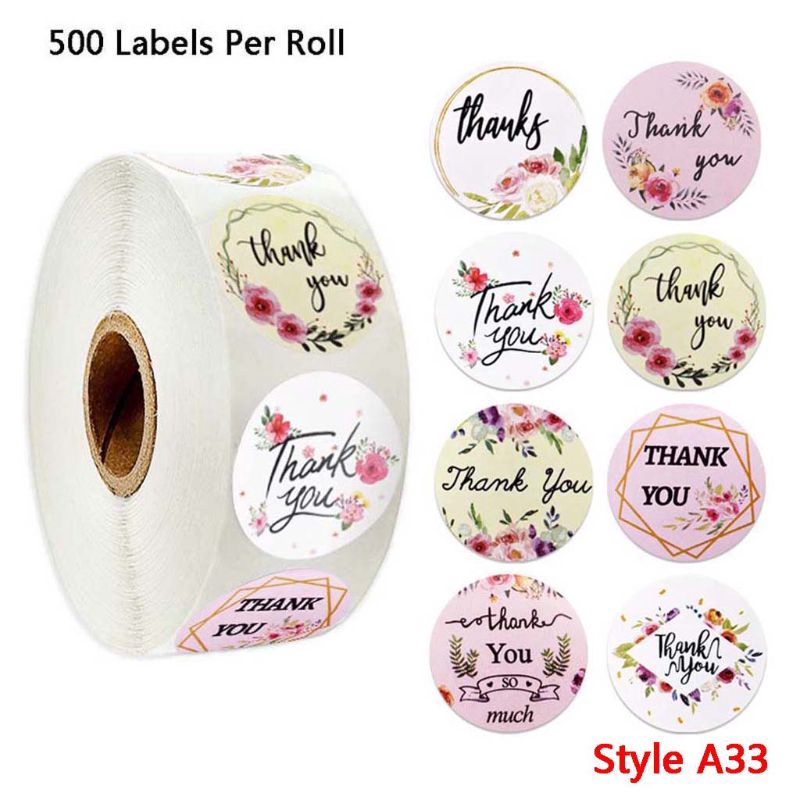 Set 500 Miếng Dán Chữ Thank You Trang Trí Sổ Lưu Niệm