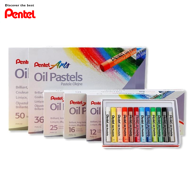 Sáp Màu Dầu Nhật Bản Pentel Oil Pastel PHN Bộ 12/16/25/36/50 Màu | Màu Sắc Tươi Sáng | An Toàn Không Độc Hại | Phấn Dầu|