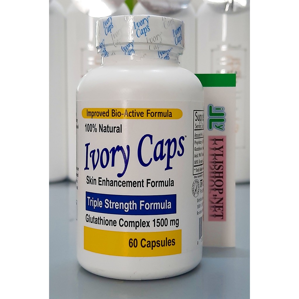 Viên uống trắng da Ivory Caps Glutathione Complex 1500mg chai 60 viên từ Mỹ