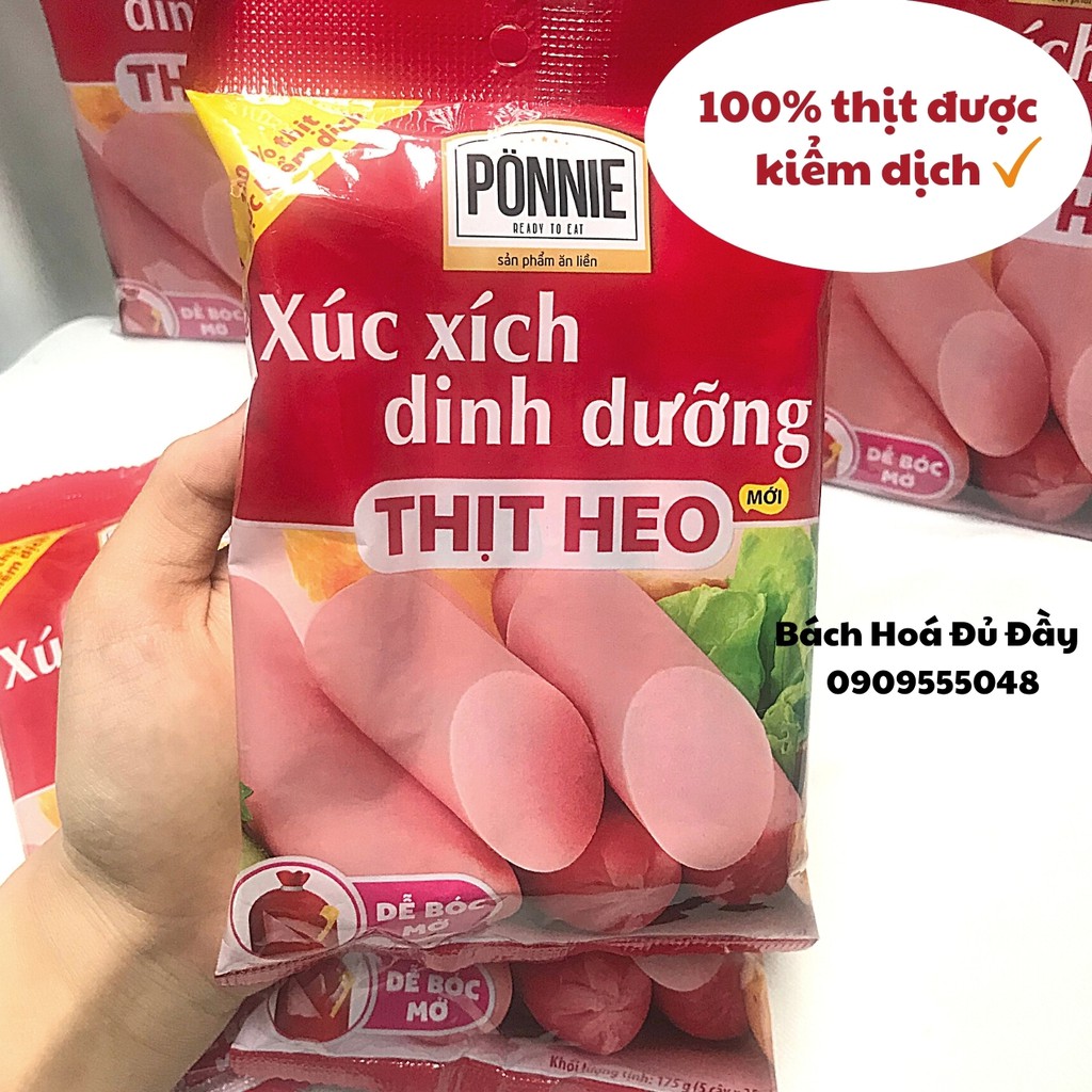 Xúc xích heo Ponnie 88% thịt loại mới, xúc xích dinh dưỡng Ponnie ngon cực kì, ăn là ghiền