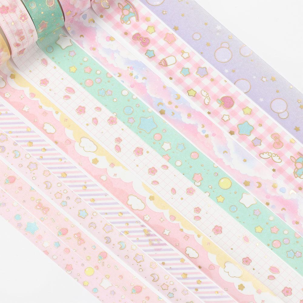 PISTA Cuộn Băng Dính Washi In Họa Tiết Hoa Nhiều Màu Sắc Trang Trí Sổ Tay Nhật Ký