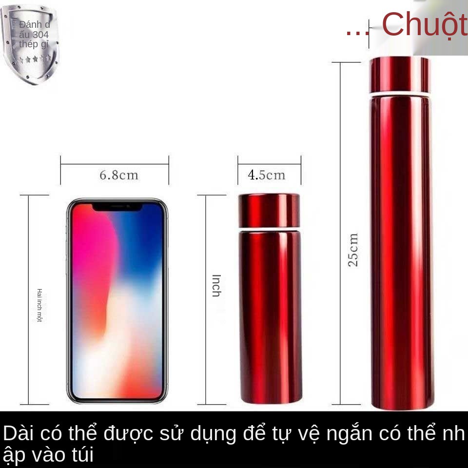 Bình chân không mini Hàn Quốc, cốc đựng nước nhỏ di động, bằng thép gỉ siêu nhẹ và gọn, đôi nữ tùy chỉnh