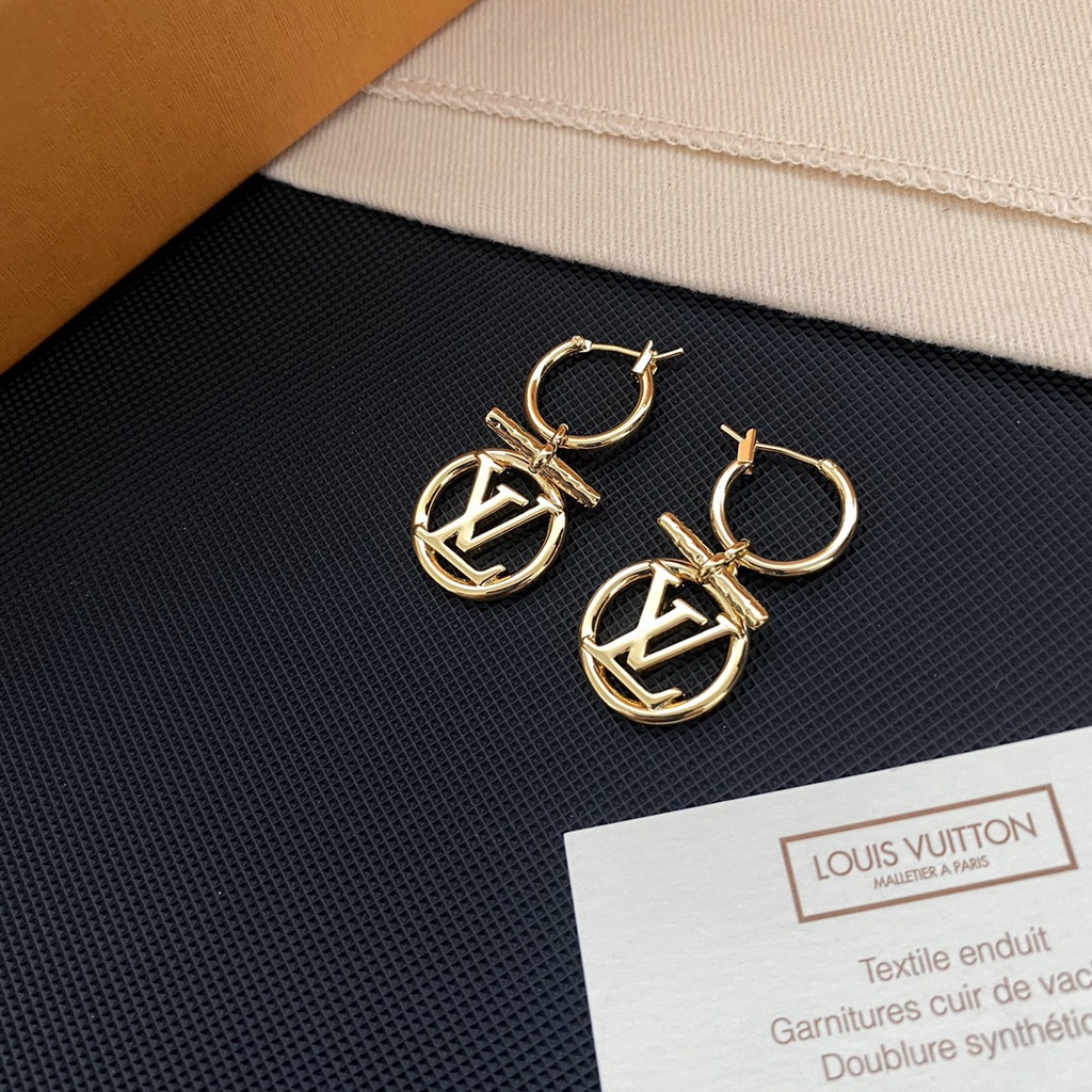 LOUIS VUITTON Bông Tai LV Bằng Thép Titan Thời Trang Cho Nữ