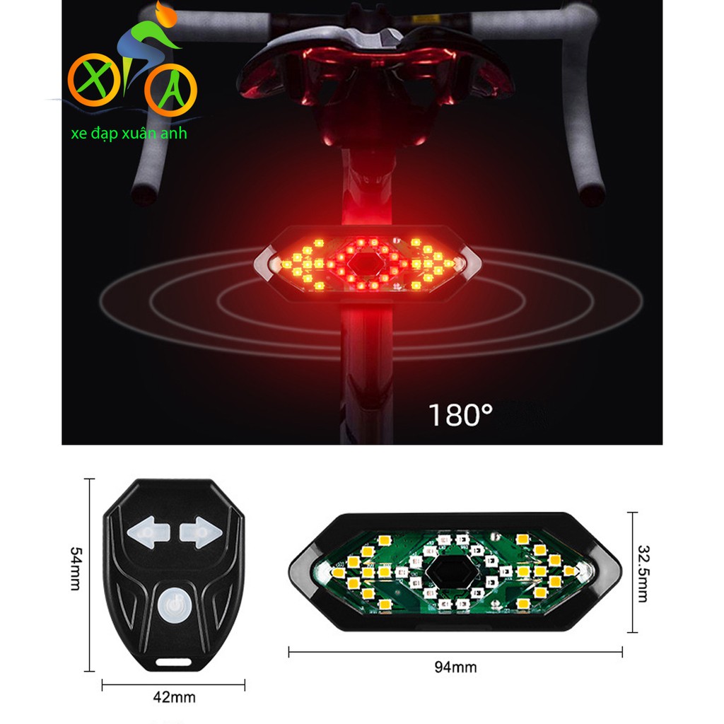[Siêu rẻ - Free ship] Đèn xi nhanh xe đạp điều khiển từ xa phát âm sạc USB chống nước