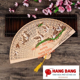 Quạt GỖ thơm cổ trang💥12 MẪU💥 cổ phong (FREESHIP) xếp cầm tay phong cách Trung Quốc