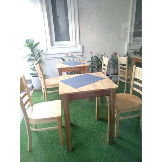 Combo 2 ghế cabin mặt gỗ cao su