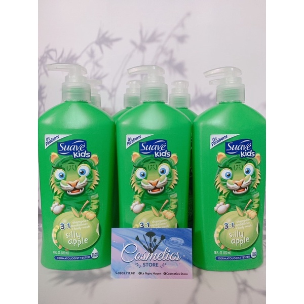 Tắm gội 3in1 Suave Kid cho bé 532ml (hàng chuẩn Mỹ)