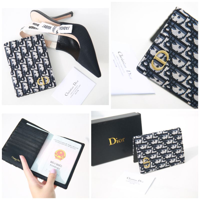 Ví đựng hộ chiếu vải CD xanh fullbox