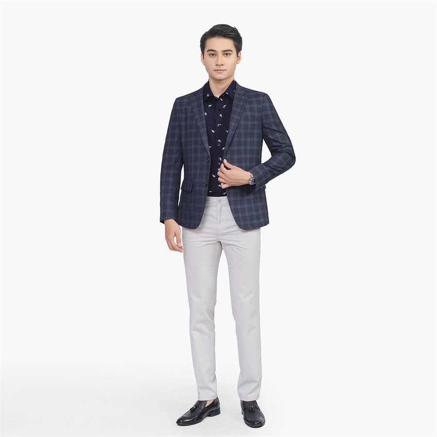 Áo blazer ARISTINO hiệu ứng kẻ caro thời thượng, thiết kế tinh tế, tỉ mỉ - ABZ00201