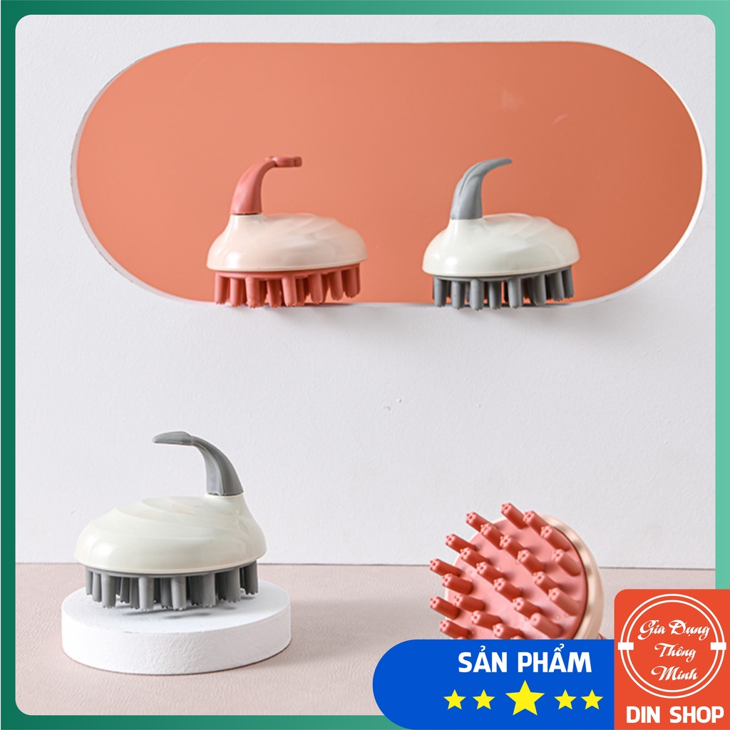Lược gội đầu Silicon 💥LƯỢC MASSAGE💥Bàn chải gội đầu Silicon Massage da đầu, giúp thư giãn lưu thông mạch máu