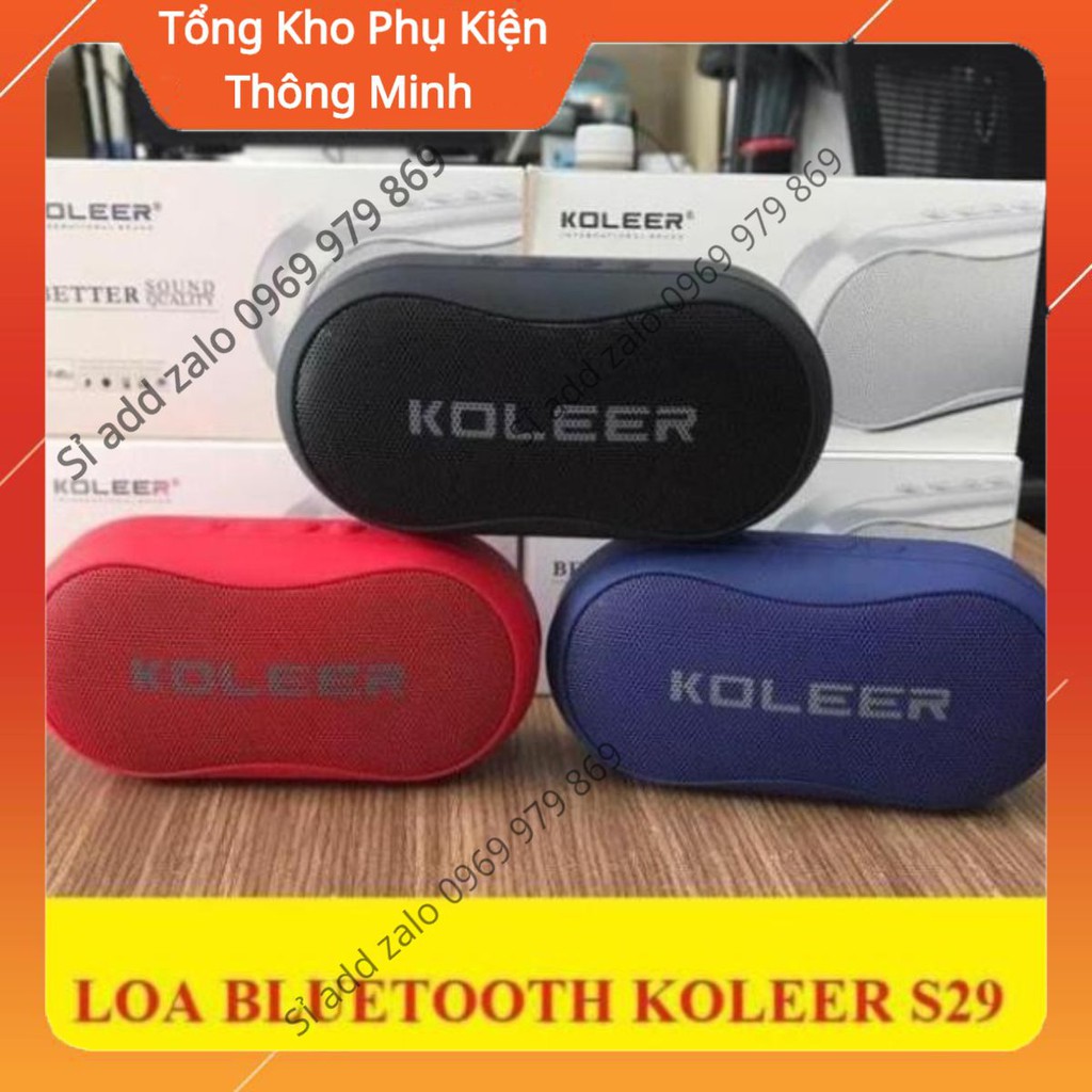 (BH 6 Tháng) Loa Bluetooth mini cầm tay Không Dây KOLEER S29 Loa di động Âm thanh sống động Bass Trầm Chất Lượng Cao