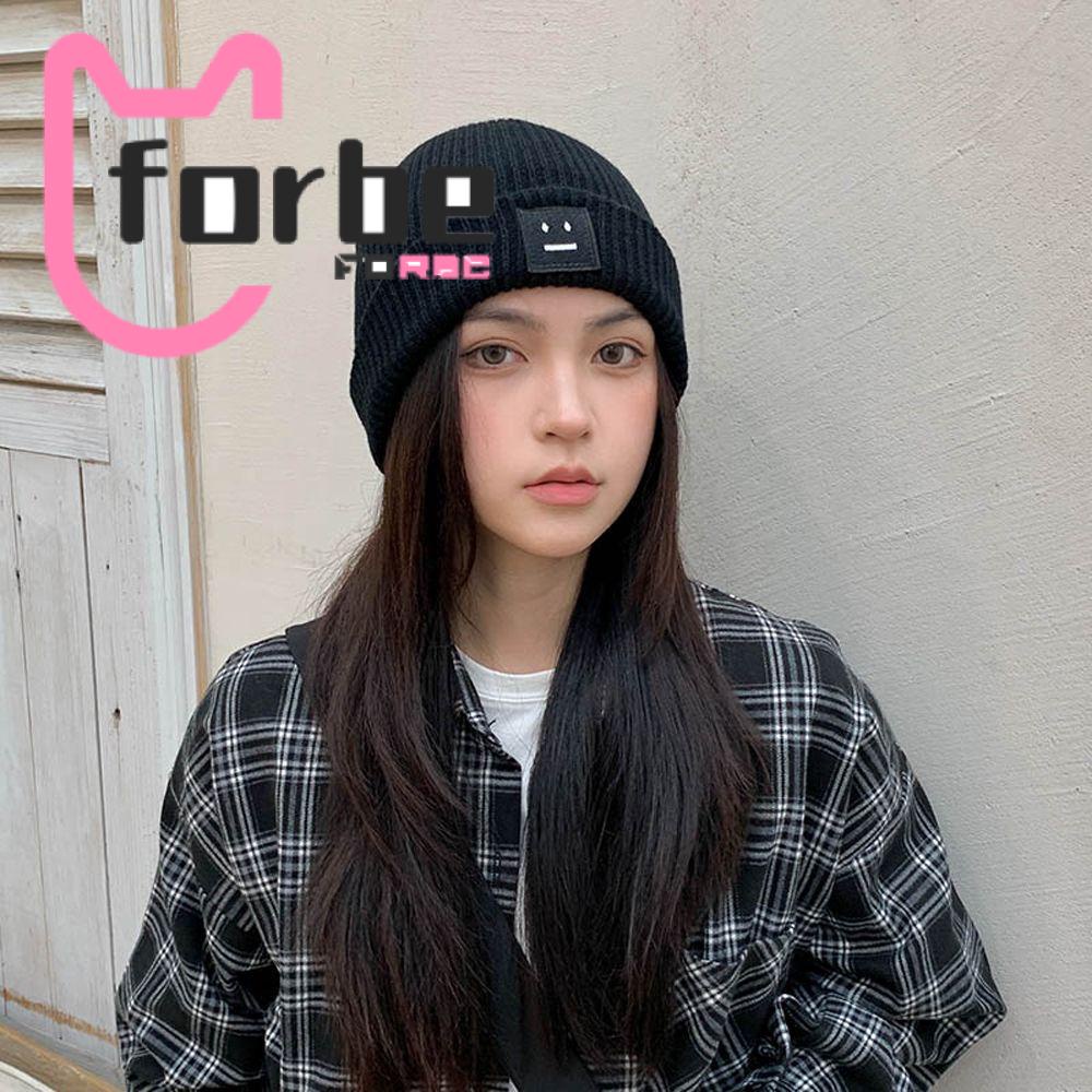 Mũ Beanie Dệt Kim Họa Tiết Mặt Cười Thời Trang Mùa Thu Ấm Áp Cho Nam Và Nữ