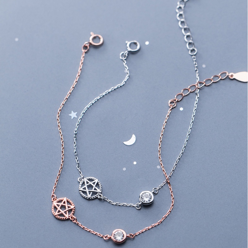 Vòng tay thời trang Hàn Quốc Vòng tay ngôi sao đơn giản Vòng tay kim cương của phụ nữ