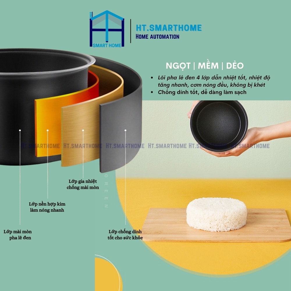 Nồi cơm điện nút gài đa năng mini Midea 418C -  Dung tích 1.2L phù hợp cho gia đình nhỏ, kiểu dáng cổ đển