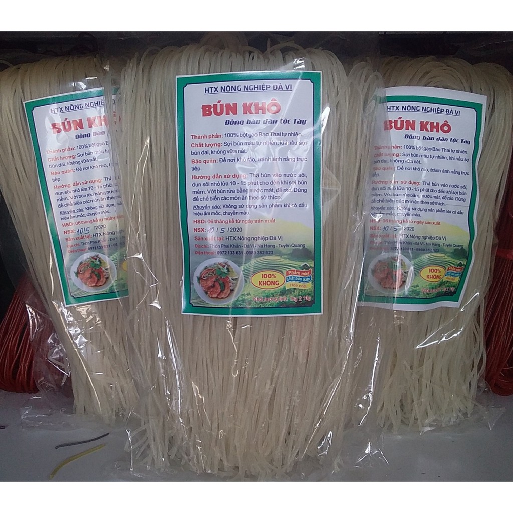 Bún gạo bao thai Đà Vị Na Hang / bún khô sợi dai ngon, nguyên chất 1kg