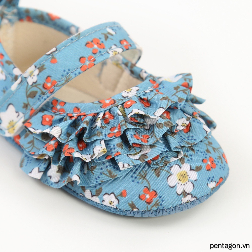 Giày Búp Bê Công Chúa Đế Mềm Chống Trượt Có Băng Đô Cài Tóc Dành Cho Bé Gái 0-18 Tháng Tuổi