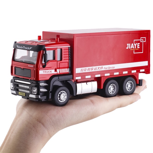 Ảnh thật  Mô Hình 1:50 Xe Tải Auto Truck Jiaye Màu Đỏ 16cm