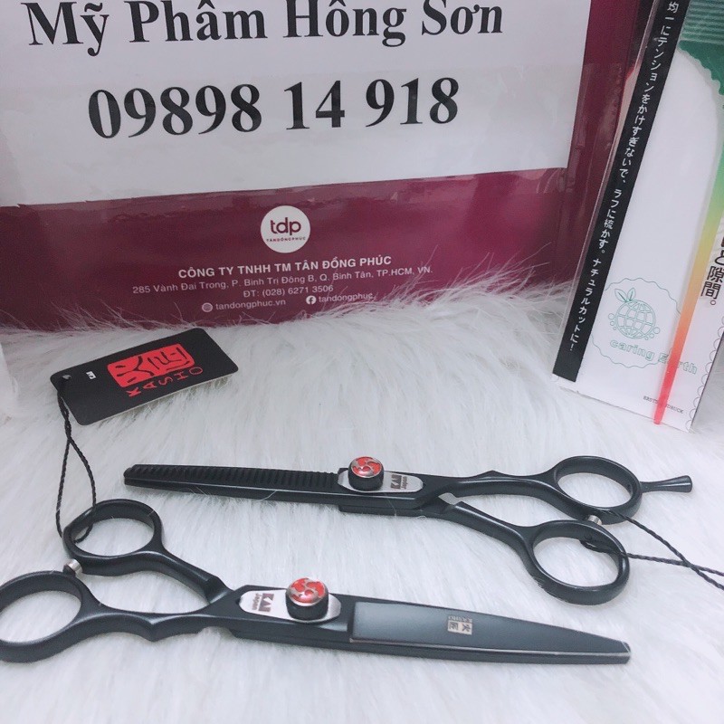 Cặp kéo cắt tóc nam nữ barber chuyên nghiệp ( Tặng kèm ví bao da đựng kéo )