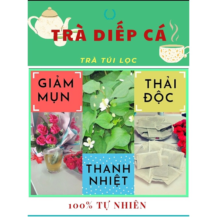 TRÀ DIẾP CÁ , Thanh Nhiệt, Giảm Mụn, Thải Độc - 40 Túi Lọc