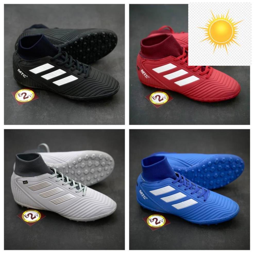 👳 Giày đá bóng nam MTC 3 Sọc Colorful cao cổ, giày đá banh thể thao cỏ nhân tạo nhẹ mềm - 2EVSHOP 🤜 👳