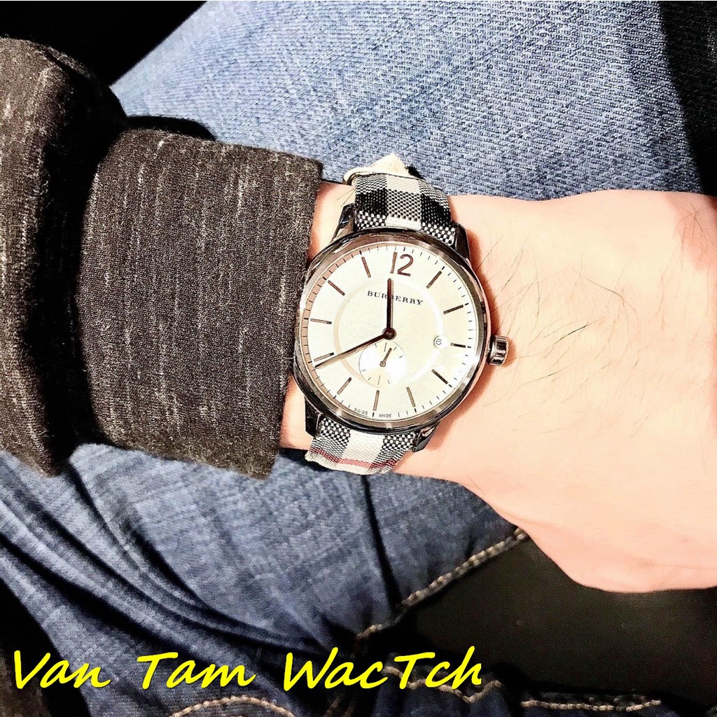Đồng hồ đôi nam nữ Burberry bu1002 40mm,bu1003 32mm máy Thụy sĩ quartz, mẫu mặt tròn màu trắng, dây da cao cấp