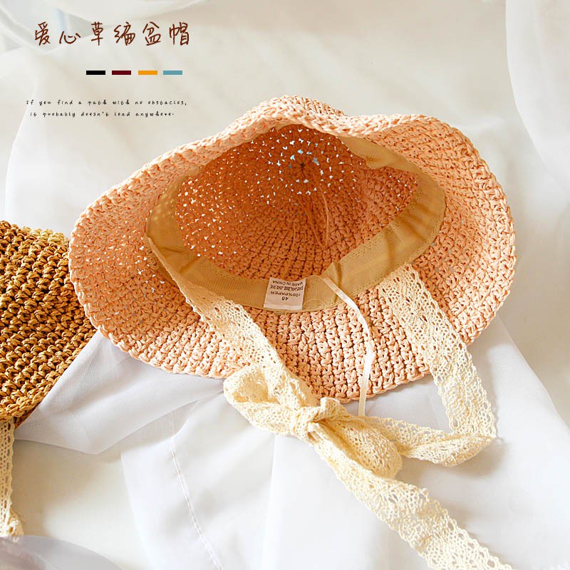 Nón cối rộng vành có dây buộc thời trang đi biển cho bé gái