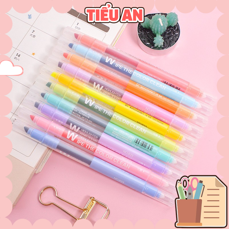 Bút Dạ Quang Vẽ Màu Xóa Được (Set 3 - 10 Màu) - Màu tươi đặc sắc