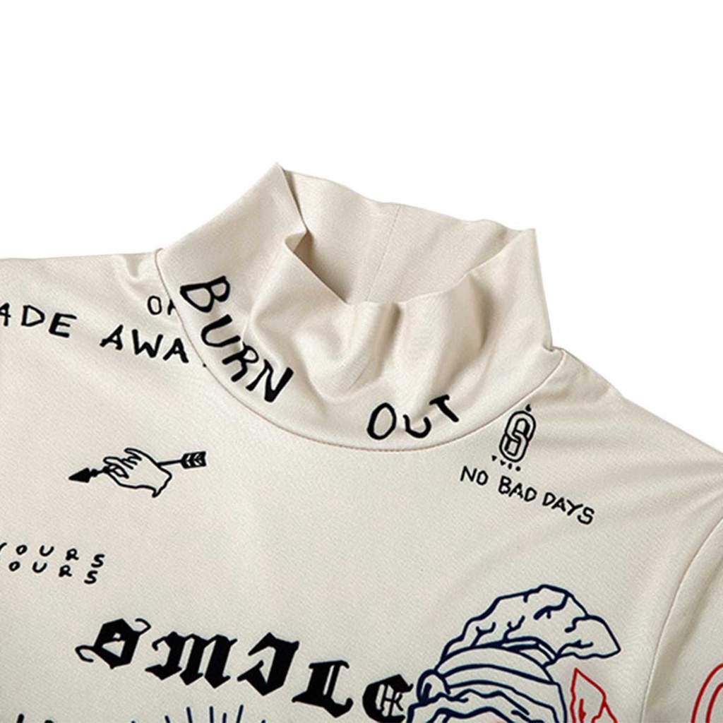 Áo croptop tay dài in họa tiết cá tính thời trang cho nữ