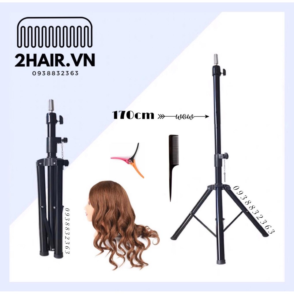 Đế inox gắn đầu manocanh đế 3 chân học tóc chân canh giữ đầu ken cắt tóc vn-08