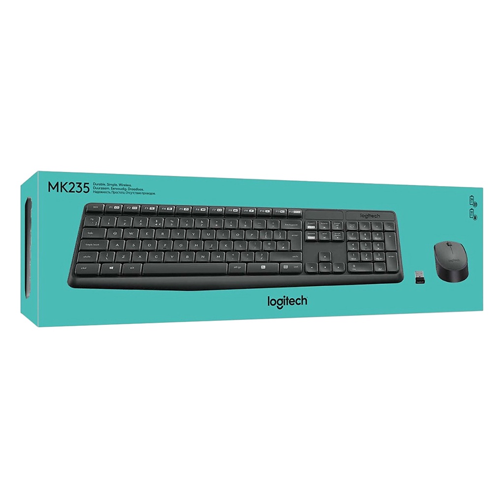 Combo Bộ Bàn Phím Chuột không dây Logitech MK235 - Hàng Chính Hãng
