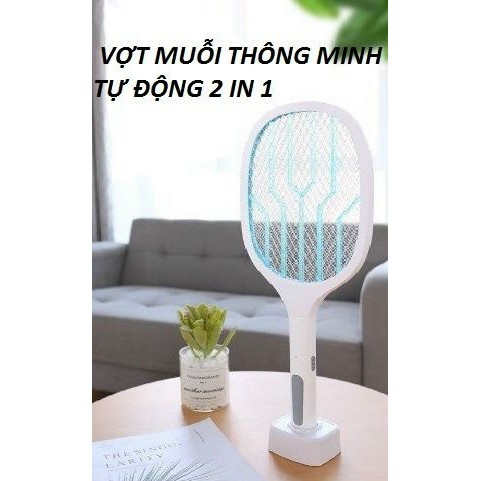 Vợt Muỗi Thông Minh Kiêm Đèn Bắt Muỗi Tự động dùng pin lithium siêu tích điện