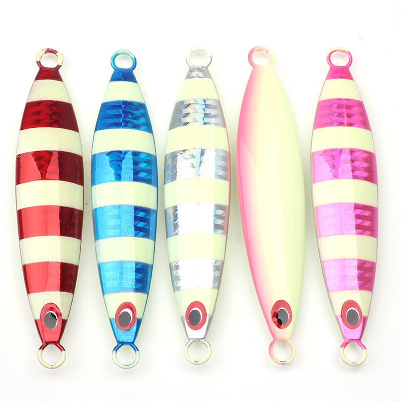 Mồi Câu Cá Giả Bằng Kim Loại Cứng Có Lưỡi Câu Phát Sáng 60/80/100/120g