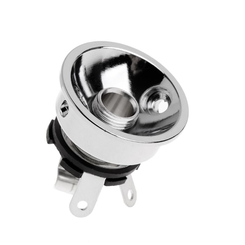 Đĩa Jack Cắm Điện Cực 6.35mm Màu Bạc Cho Đàn Guitar Điện