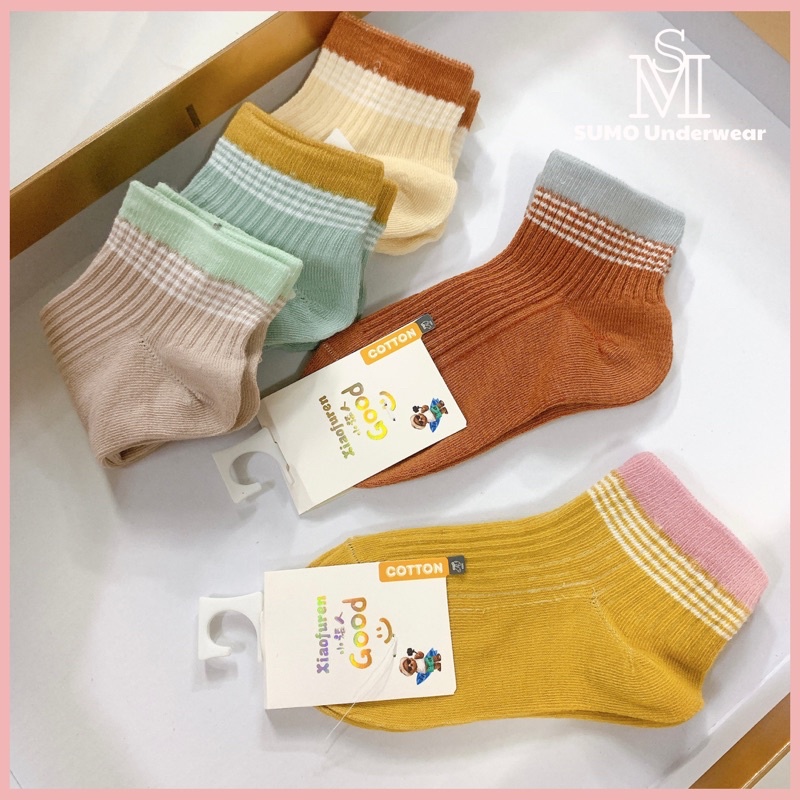 (Sét 5 đôi) Tất ngắn cổ chất len gân siêu mịn lì dệt kim siêu đẹp cho bé 1-9 tuổi, . Kèm ảnh thật