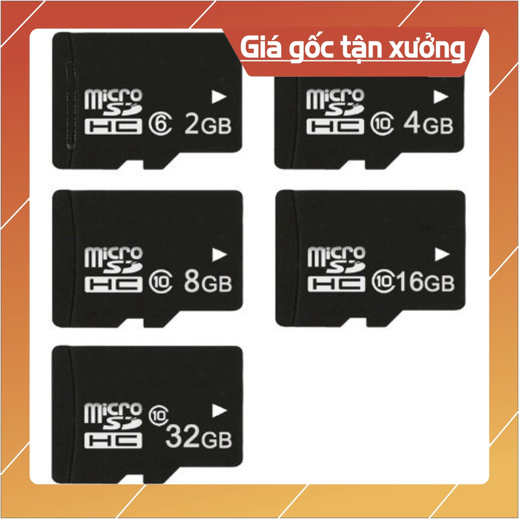 Xả Thẻ nhớ MicroSD Class 10 Tốc độ cao (Đen) 2GB/4GB/8GB/16GB/32GB/64GB chất lượng cao