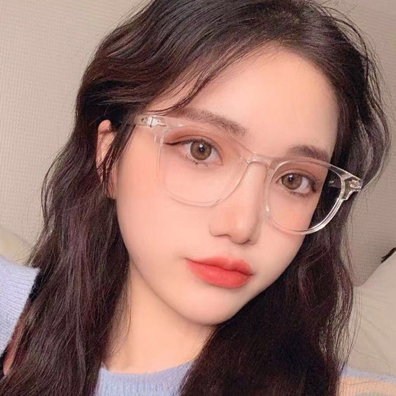 Kính Mát Gọng Tròn Lớn Trong Suốt Phong Cách Retro Thời Trang Cho Nam Nữ