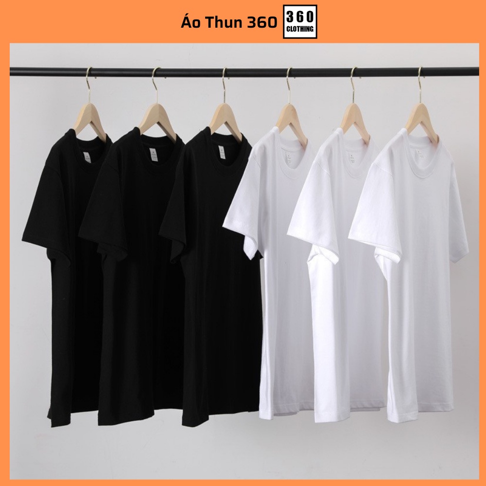 Áo thun trơn form rộng tay lỡ hai màu Đen Trắng basic oversize cực dễ phối đồ mặc nhóm lớp áo phông nam nữ
