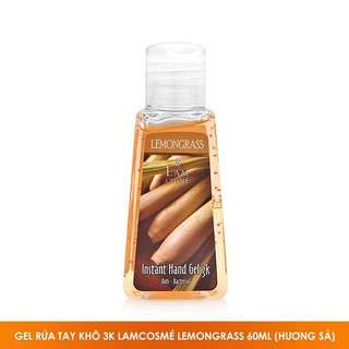 [nhập mã SSDT10 giảm 10k] Gel Rửa Tay Khô diệt khuẩn 99.9% 3K Lamcosmé 60ML (Hương Sả)