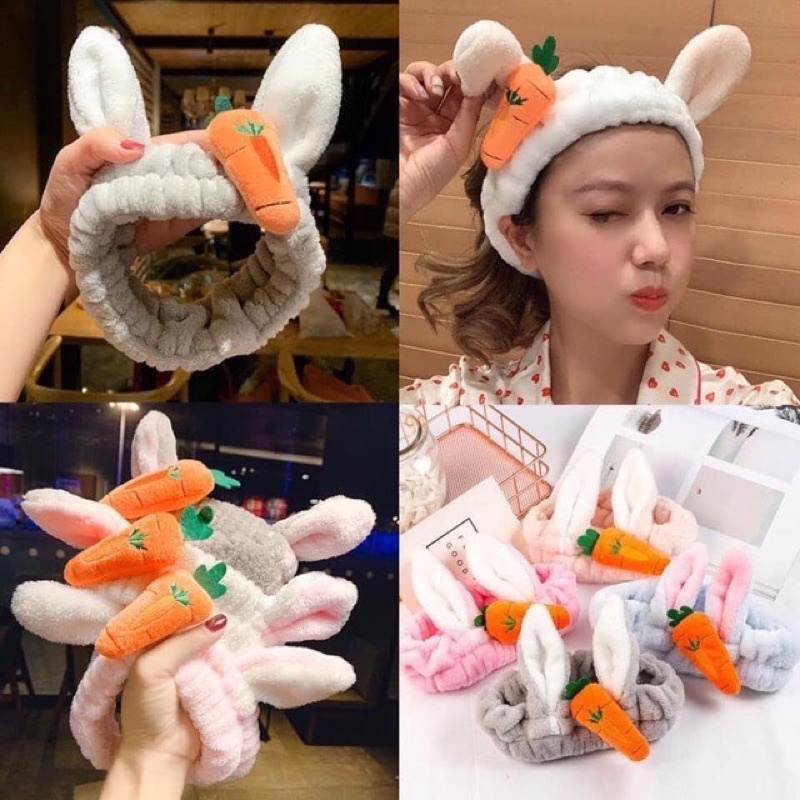 Bờm bông hình thỏ cà rốt, băng đô xinh xắn