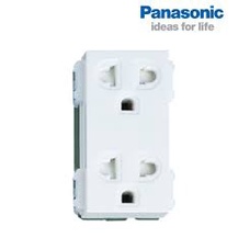 Ổ cắm Đơn - Đôi 2 chấu, 3 chấu PANASONIC có màn che Dòng Wide