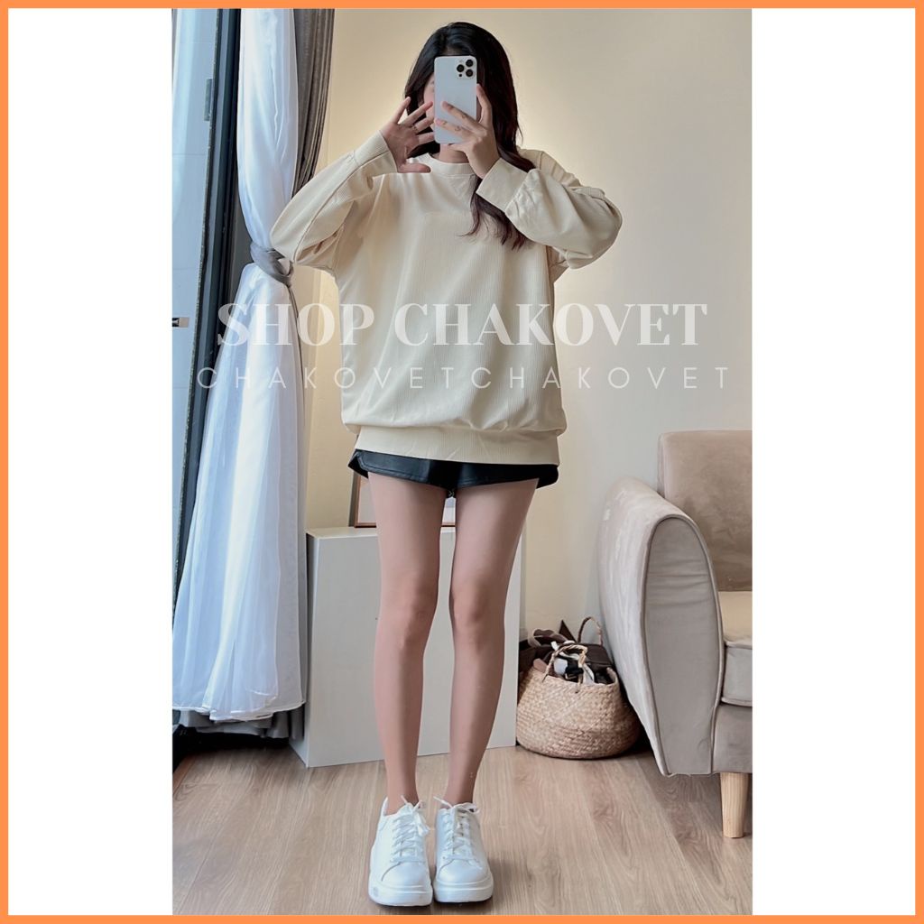 Áo Sweater trơn dài tay nữ Unisex ❤️ A8457 Áo nỉ da cá Form rộng Basic phong cách Ulzzang Hàn Quốc nhiều màu cực xinh ❤️