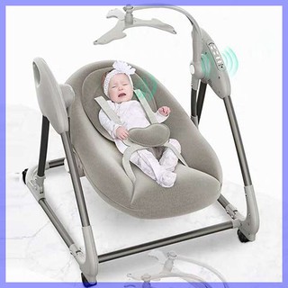 Nôi điện cho bé có nhạc nôi rung có điều khiển ru bé trong từng giấc ngủ - giường nôi cho bé