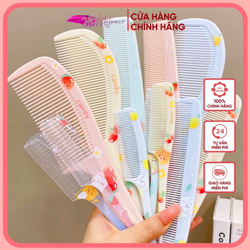 Lược chải tóc nhiều size răng thưa bằng nhựa gở rối lúa mạch hoạt hình dễ thương
